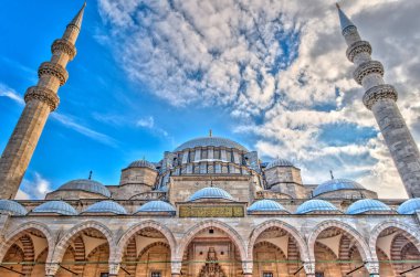 ISTANBUL, TURKEY - JULY 22, 2019: view of Suleymaniye Mosque in Istanbul, Turkey