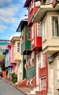Istanbul, Turkey - November 2020: Balat neighborhood in autumn  