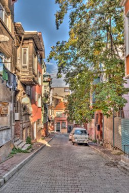 Istanbul, Turkey - November 2020: Balat neighborhood in autumn  