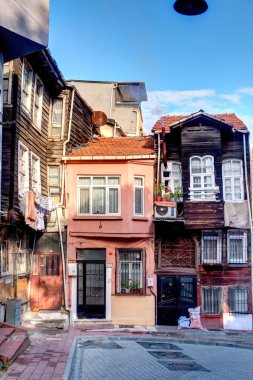 Istanbul, Turkey - November 2020: Balat neighborhood in autumn  