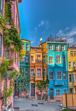 Istanbul, Turkey - November 2020: Balat neighborhood in autumn  