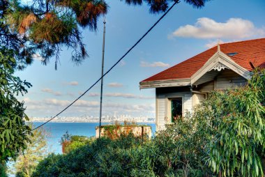 Istanbul, Turkey - November 2020 : Bykada in autumn, Princes Islands 