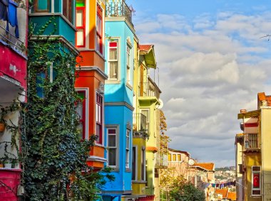 Istanbul, Turkey - November 2020: Balat neighborhood in autumn  