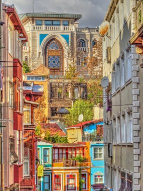 Istanbul, Turkey - November 2020: Balat neighborhood in autumn  