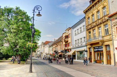 Kosice, Slovakia - May 2022 : Historical center in sunny weather, HDR Image