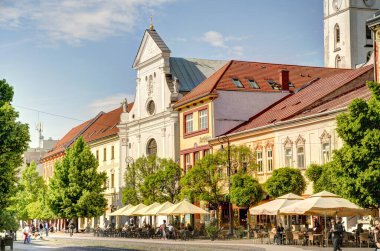 Kosice, Slovakia - May 2022 : Historical center in sunny weather, HDR Image