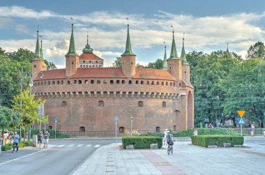 Krakow, Poland - August 2021 : Historical center in sunny weather