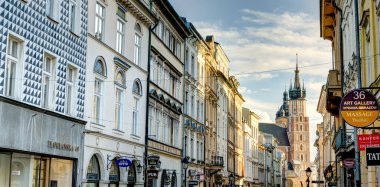Krakow, Poland - August 2021 : Historical center in sunny weather