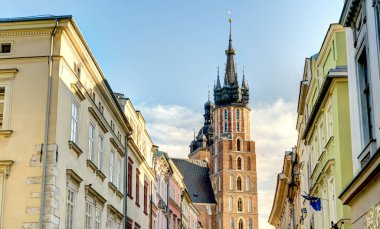 Krakow, Poland - August 2021 : Historical center in sunny weather