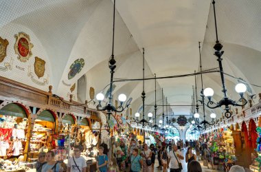 Krakow, Poland - August 2021 : Historical center in sunny weather
