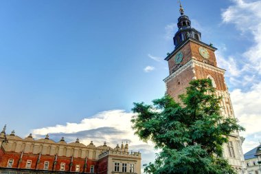 Krakow, Poland - August 2021 : Historical center in sunny weather