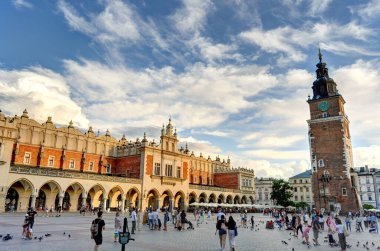 Krakow, Poland - August 2021 : Historical center in sunny weather