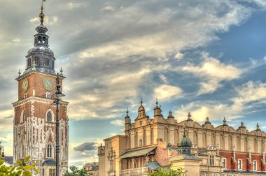 Krakow, Poland - August 2021 : Historical center in sunny weather