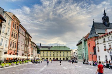 Krakow, Poland - August 2021 : Historical center in sunny weather