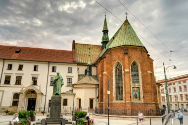 Krakow, Poland - August 2021 : Old Town in cloudy weather     
