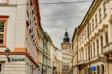 Krakow, Poland - August 2021 : Old Town in cloudy weather     