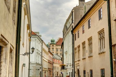 Krakow, Poland - August 2021 : Old Town in cloudy weather     