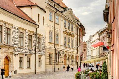 Krakow, Poland - August 2021 : Old Town in cloudy weather     