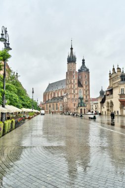 Krakow, Poland - August 2021 : Old Town in cloudy weather      clipart