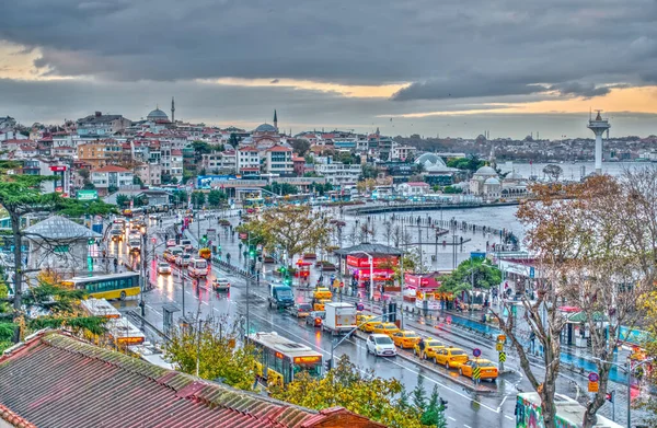 Ηλιοβασίλεμα Στον Βόσπορο Ιστανμπούλ Τουρκία — Φωτογραφία Αρχείου