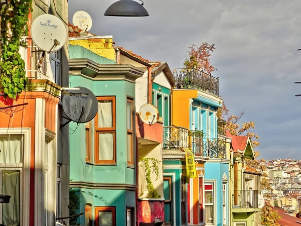 Istanbul, Turkey - November 2020: Balat neighborhood in autumn  