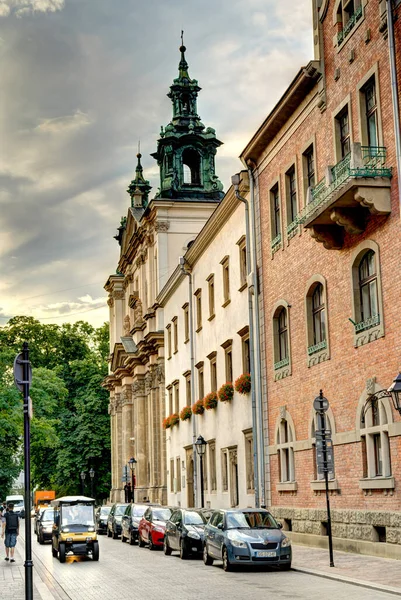 Krakow Poland August 2021 Historical Center Sunny Weather — 图库照片