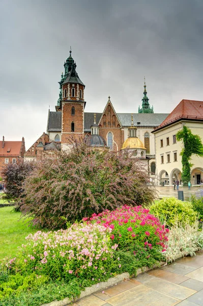 Krakow Poland August 2021 Wawel Castle Cloudy Weather — Stok fotoğraf