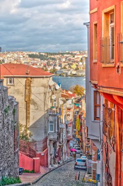 Istanbul, Turkey - November 2020: Balat neighborhood in autumn  