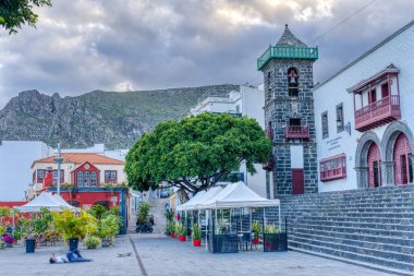 Santa Cruz de la Palma, Spain - January 2021 : Historical center in cloudy weather, HDR Image