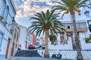 Santa Cruz de la Palma, Spain - January 2021 : Historical center in cloudy weather, HDR Image