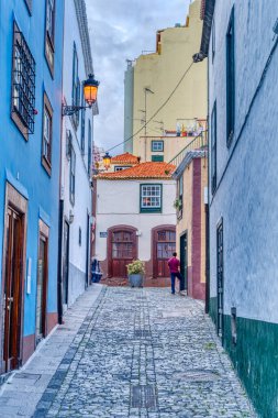Santa Cruz de la Palma, Spain - January 2021 : Historical center in cloudy weather, HDR Image