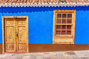 Tijarafe, Spain - April 2021 : Historical village in sunny weather, HDR Image