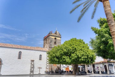 Tijarafe, Spain - April 2021 : Historical village in sunny weather, HDR Image