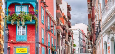 Los Llanos, La Palma, Spain - April 2021 : Historical center in sunny weather, HDR Image