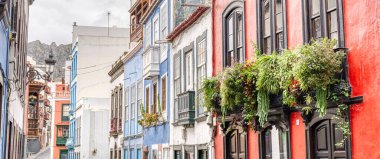 Los Llanos, La Palma, Spain - April 2021 : Historical center in sunny weather, HDR Image