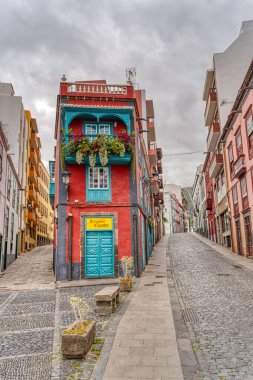 Los Llanos, La Palma, Spain - April 2021 : Historical center in sunny weather, HDR Image