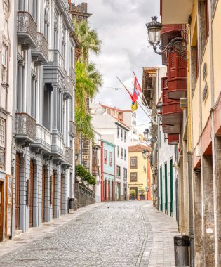 Los Llanos, La Palma, Spain - April 2021 : Historical center in sunny weather, HDR Image