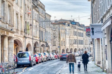 La Rochelle, France - December 2020 : Historical center in sunny weather