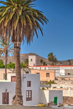 Haria, Lanzarote - September 2020: Historical center in sunny weather, HDR Image