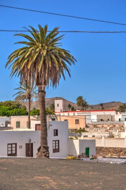 Haria, Lanzarote - September 2020: Historical center in sunny weather, HDR Image