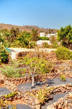 Haria, Lanzarote - September 2020: Historical center in sunny weather, HDR Image