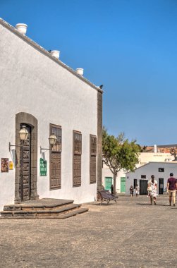 Teguise, Lanzarote, Spain - September 2020 : Old capital city in sunny weather, HDR Image