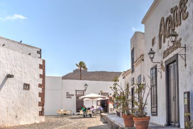 Teguise, Lanzarote, Spain - September 2020 : Old capital city in sunny weather, HDR Image