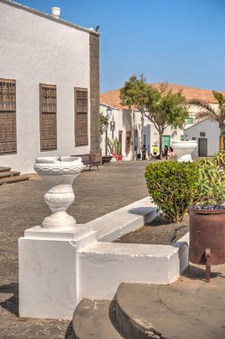 Teguise, Lanzarote, Spain - September 2020 : Old capital city in sunny weather, HDR Image