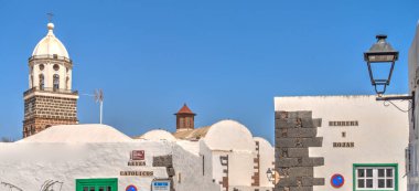 Teguise, Lanzarote, Spain - September 2020 : Old capital city in sunny weather, HDR Image