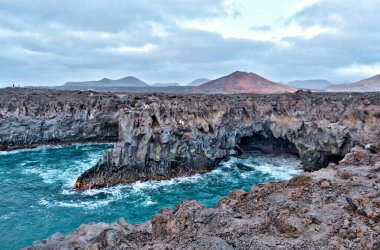 a beautiful view of Los Hervideros, Lanzarote