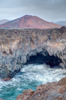 a beautiful view of Los Hervideros, Lanzarote