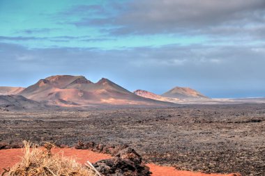 beautiful landscape of Timanfaya National Park, Lanzarote, HDR Image
