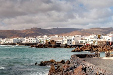 Punta Mujeres, Lanzarote : September 2020 : Seaside village in sunny weather, HDR Image