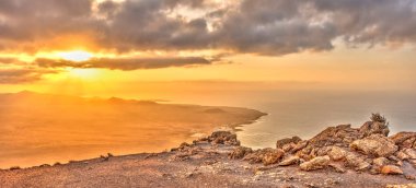 Sunset over Lanzarote Island, HDR Image
